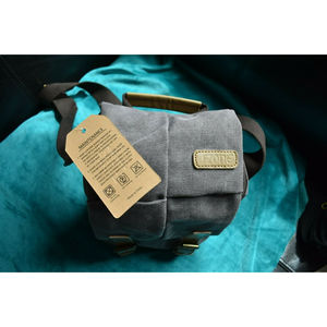 S-ZONE Waterproof Camera Bag Canvas Leather Trim Compatible With DSLR SLR Camera